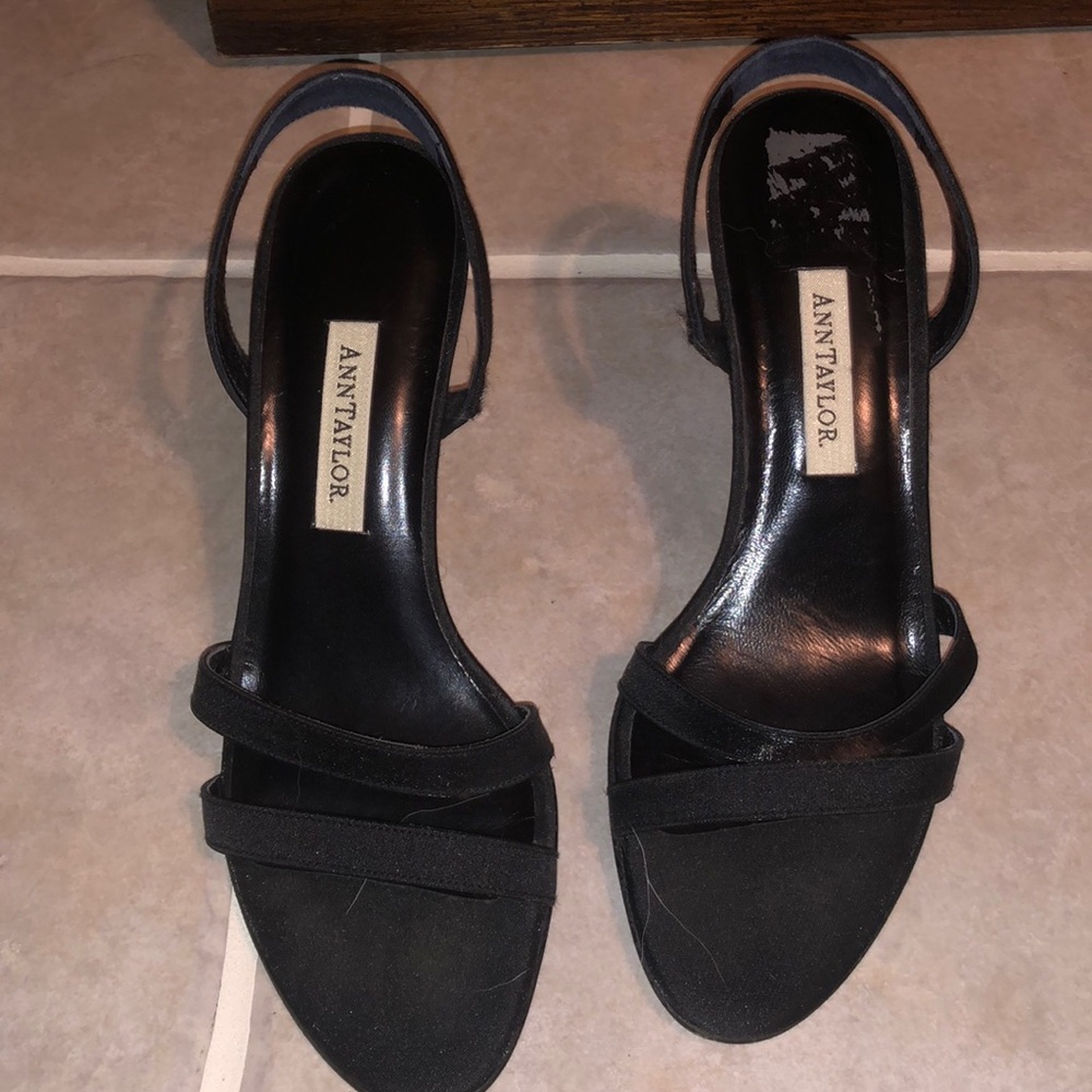 Ann Taylor satin strappy heels Made in Spain